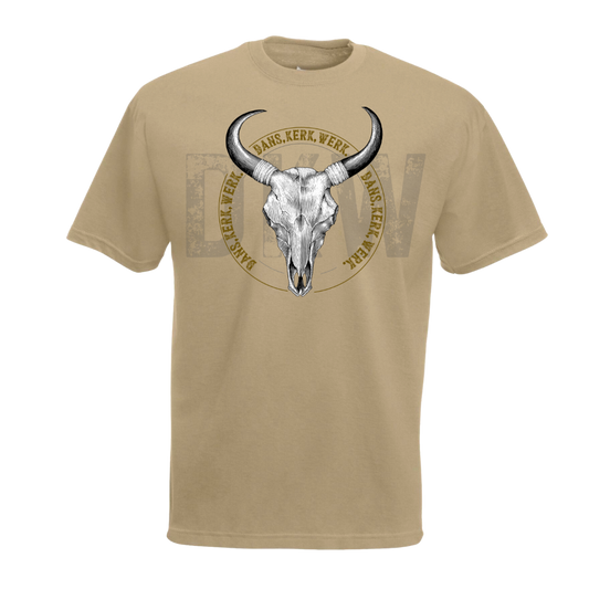 Rugged Buck Skull Khaki T-Shirt 🦌🔥